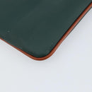 FENDI Pecan Canvas Clutch Bag PVC Green Gold Auth bs31005-15