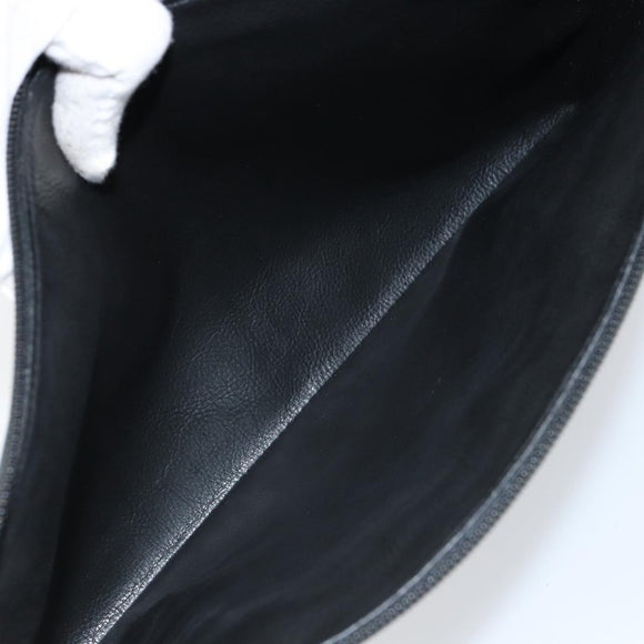 FENDI Pecan Canvas Clutch Bag PVC Green Gold Auth bs31005