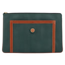 FENDI Pecan Canvas Clutch Bag PVC Green Gold Auth bs31005-13