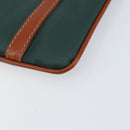 FENDI Pecan Canvas Clutch Bag PVC Green Gold Auth bs31005-7
