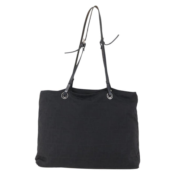FENDI Zucca Canvas Tote Bag Black Brown Auth bs31006