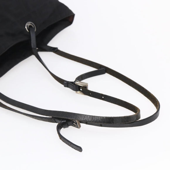 FENDI Zucca Canvas Tote Bag Black Brown Auth bs31006