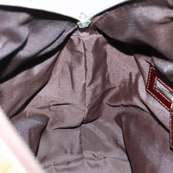 FENDI Hand Bag Velor Beige Silver Auth bs31008