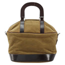 FENDI Hand Bag Velor Beige Silver Auth bs31008-2