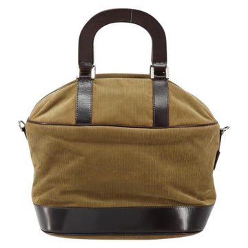 FENDI Hand Bag Velor Beige Silver Auth bs31008 - 0