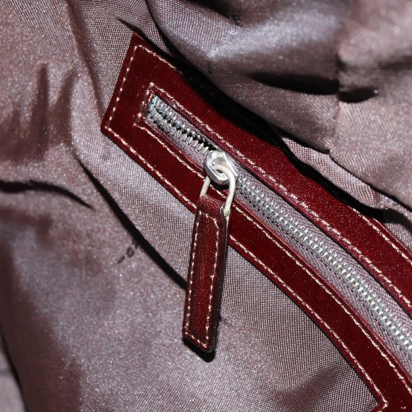 FENDI Hand Bag Velor Beige Silver Auth bs31008