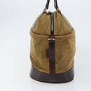 FENDI Hand Bag Velor Beige Silver Auth bs31008-4