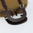 FENDI Hand Bag Velor Beige Silver Auth bs31008-7