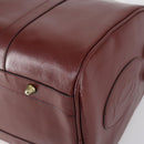 CARTIER Must Line Boston Bag Leather Bordeaux Gold Auth bs31009-12