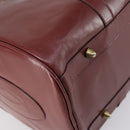 CARTIER Must Line Boston Bag Leather Bordeaux Gold Auth bs31009-13
