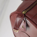CARTIER Must Line Boston Bag Leather Bordeaux Gold Auth bs31009-15