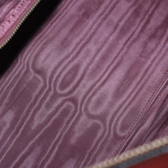 CARTIER Must Line Boston Bag Leather Bordeaux Gold Auth bs31009