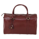 CARTIER Must Line Boston Bag Leather Bordeaux Gold Auth bs31009-2