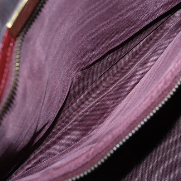 CARTIER Must Line Boston Bag Leather Bordeaux Gold Auth bs31009