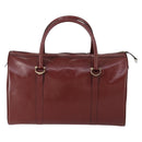 CARTIER Must Line Boston Bag Leather Bordeaux Gold Auth bs31009-3