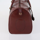CARTIER Must Line Boston Bag Leather Bordeaux Gold Auth bs31009-5