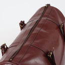 CARTIER Must Line Boston Bag Leather Bordeaux Gold Auth bs31009-6