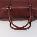 CARTIER Must Line Boston Bag Leather Bordeaux Gold Auth bs31009-7