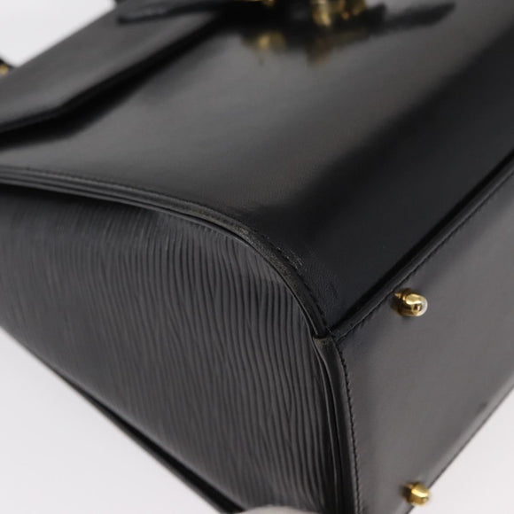 VALENTINO Hand Bag Leather 2way Black Gold Auth bs31010