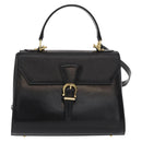 VALENTINO Hand Bag Leather 2way Black Gold Auth bs31010-13