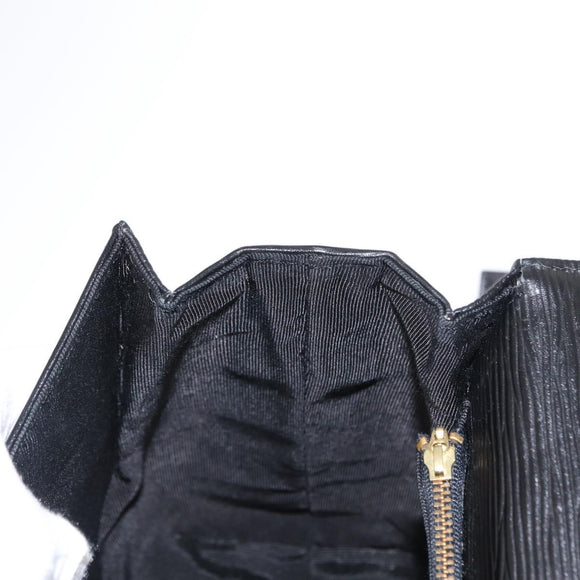 VALENTINO Hand Bag Leather 2way Black Gold Auth bs31010