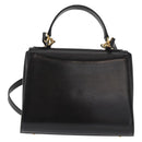 VALENTINO Hand Bag Leather 2way Black Gold Auth bs31010-2