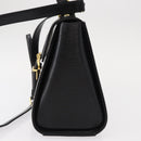 VALENTINO Hand Bag Leather 2way Black Gold Auth bs31010-3