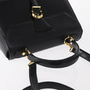 VALENTINO Hand Bag Leather 2way Black Gold Auth bs31010-6