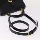 VALENTINO Hand Bag Leather 2way Black Gold Auth bs31010-8