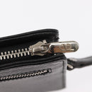 VALENTINO Clutch Bag Leather Black Silver Auth bs31011-8