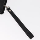 VALENTINO Clutch Bag Leather Black Silver Auth bs31011-9