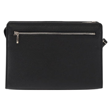 VALENTINO Clutch Bag Leather Black Silver Auth bs31011 - 0