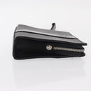 VALENTINO Clutch Bag Leather Black Silver Auth bs31011-3