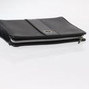 VALENTINO Clutch Bag Leather Black Silver Auth bs31011-5