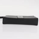 VALENTINO Clutch Bag Leather Black Silver Auth bs31011-6