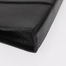 VALENTINO Clutch Bag Leather Black Silver Auth bs31011-7