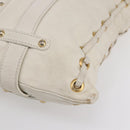 VALENTINO Tote Bag Leather White Gold Auth bs31012-9