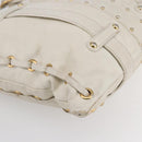 VALENTINO Tote Bag Leather White Gold Auth bs31012-16