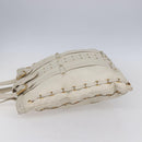 VALENTINO Tote Bag Leather White Gold Auth bs31012-3