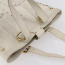 VALENTINO Tote Bag Leather White Gold Auth bs31012-6