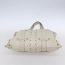 VALENTINO Tote Bag Leather White Gold Auth bs31012-5