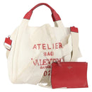 VALENTINO Tote Bag Canvas 2way White Auth bs31013-1