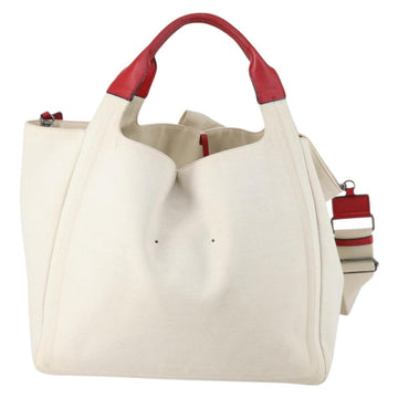 VALENTINO Tote Bag Canvas 2way White Auth bs31013 - 0