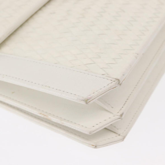 SAINT LAURENT Shoulder Bag Leather White Auth bs31016