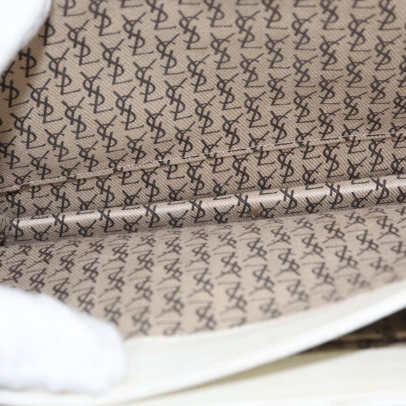 SAINT LAURENT Shoulder Bag Leather White Auth bs31016