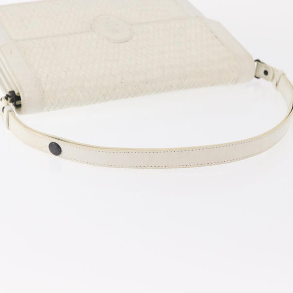 SAINT LAURENT Shoulder Bag Leather White Auth bs31016