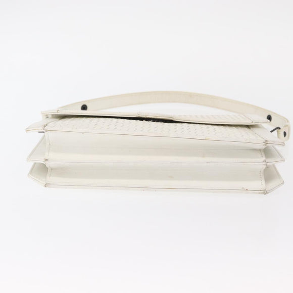 SAINT LAURENT Shoulder Bag Leather White Auth bs31016