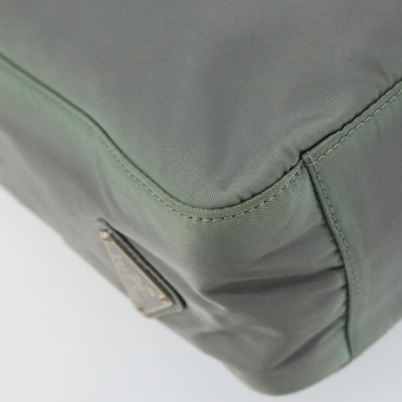 PRADA Tote Bag Nylon Khaki Silver Auth bs31017