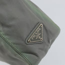 PRADA Tote Bag Nylon Khaki Silver Auth bs31017-14