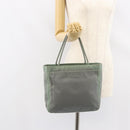 PRADA Tote Bag Nylon Khaki Silver Auth bs31017-25